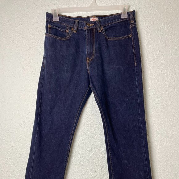 Dockers Jeans Mens 32x30 Dark Wash Cotton Classic Fit Denim Straight Leg DK2 - Picture 1 of 14